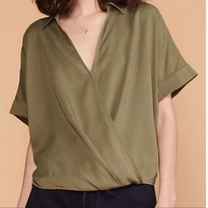 Lou and Grey for LOFT Wrap blouse/shirt in White Size XS